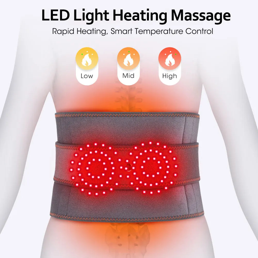 Experience Ultimate Comfort with the New Electric Heating Waist Massager - Vibration, Hot Compress, and Adjustable Support for Back Relaxation