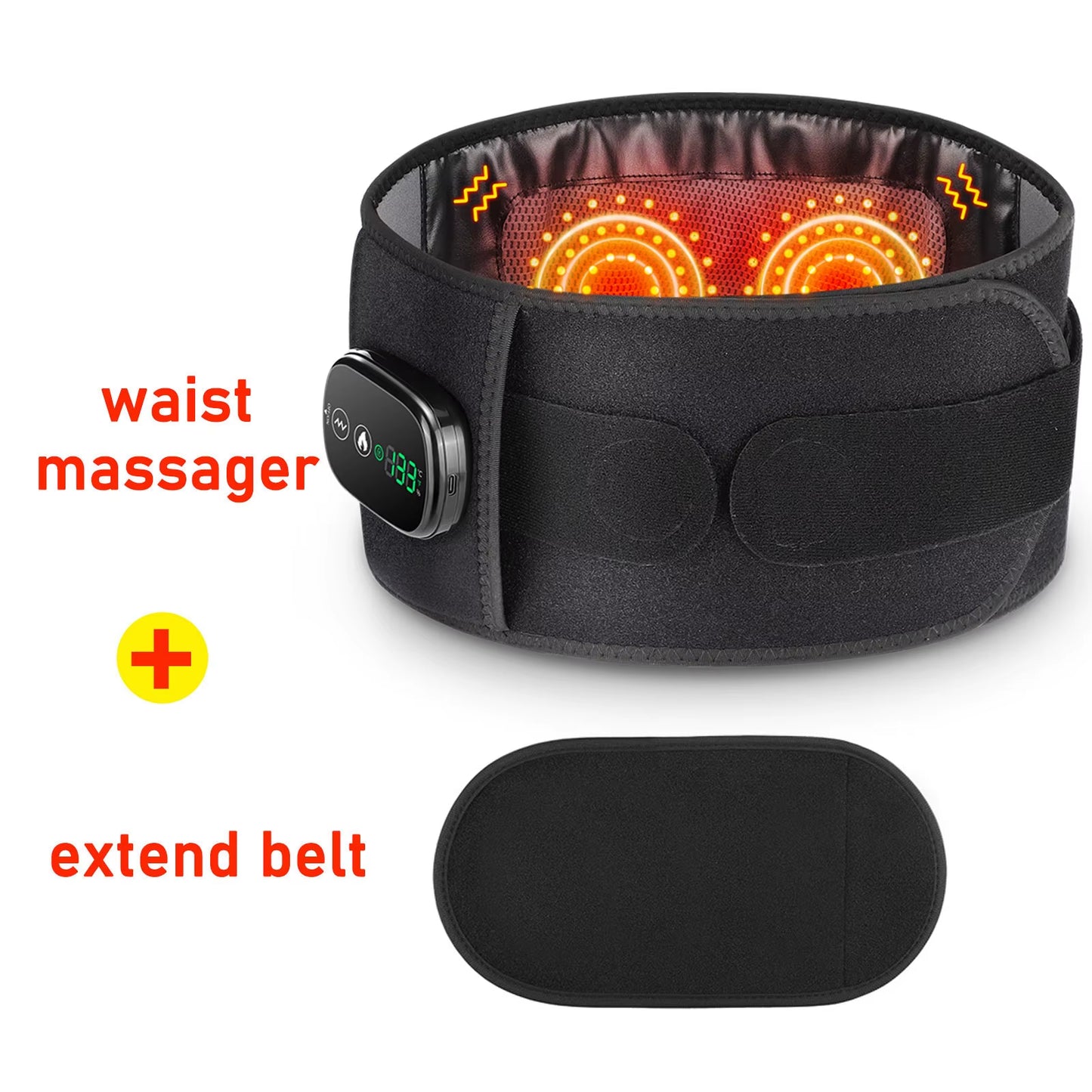Experience Ultimate Comfort with the New Electric Heating Waist Massager - Vibration, Hot Compress, and Adjustable Support for Back Relaxation