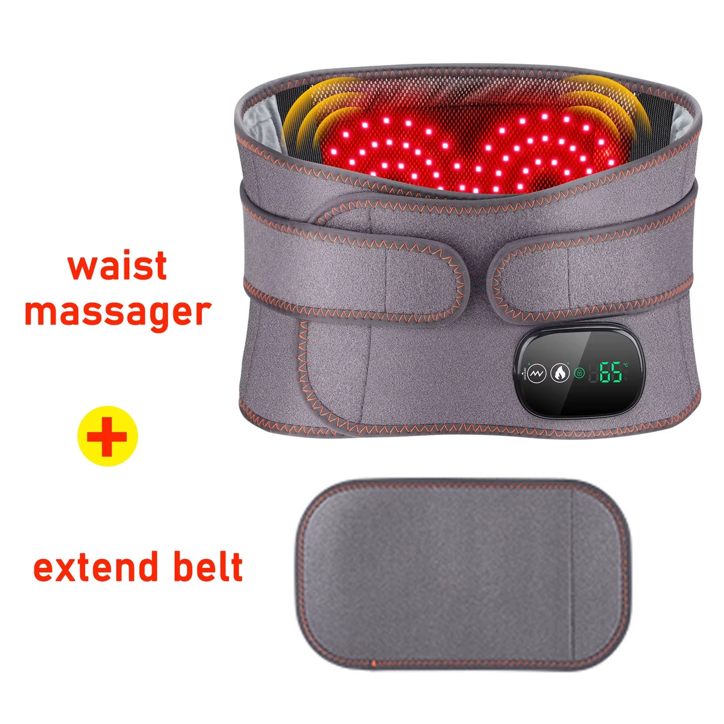 Experience Ultimate Comfort with the New Electric Heating Waist Massager - Vibration, Hot Compress, and Adjustable Support for Back Relaxation